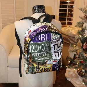 Canvas Backpack - Medium Size License Plate Print